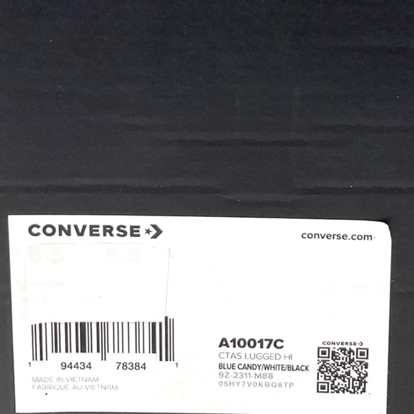 Converse Ctas Lugged Blue Candy Canvas High Top Women's Sneakers Skate A10017C - Picture 9 of 10